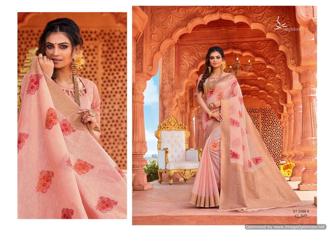 Meghdoot Mulberry New Fancy Party Wear Linen Latest Saree Collection